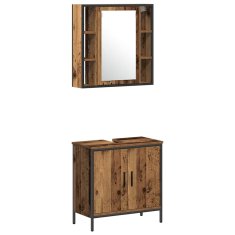 Vidaxl Komplet pohištva za kopalnico 4 pcs Rjava 33 x 33 x 185.5 cm