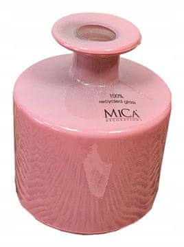 shumee Steklena valjasta vaza za rože, cev, roza, 14x12