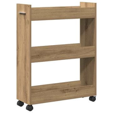 Vidaxl Za omarice s kolesom Umetni hrast 60 x 22 x 79 cm