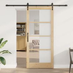 Vidaxl Drsna vrata ORKDAL Rjava 93 x 211 cm Les in kovina