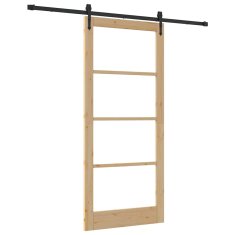 Vidaxl Drsna vrata ORKDAL Rjava 93 x 211 cm Les in kovina
