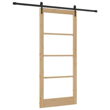 Vidaxl Drsna vrata ORKDAL Rjava 93 x 211 cm Les in kovina