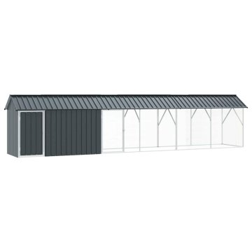 Vidaxl Ptičnik Antracit 630 x 103 x 142 cm Pocinkano jeklo