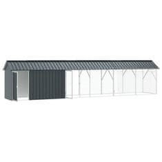 Vidaxl ptičja kletka antracit 112 x 640 x 141 cm, jeklo