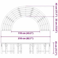 Vidaxl Banka Dreves Rjava 160 x 160 x 45cm Trden evkaliptusov les