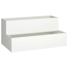 Vidaxl Vrtni lonček Bela 100 x 60 x 45 cm Jeklo