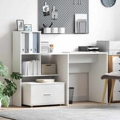 Vidaxl Predalna omara s kolesom Bela 55 x 45 x 33.5 cm Konstruiran les