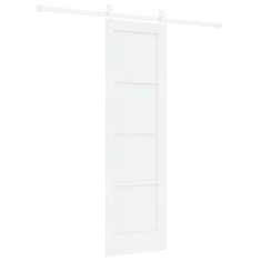 Vidaxl Drsna vrata Bela 61 x 198.5 cm Trd borov les in jeklo
