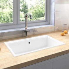 Vidaxl Kuhinjska umivalnica Bela 79 x 50 x 31 cm Granit