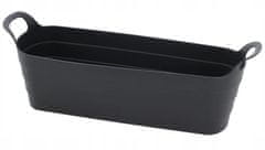 shumee Črn vrtni lonec 44,5x13,5x14,5 cm podolgovat z ročaji