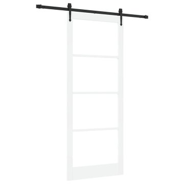 Vidaxl Drsna vrata Bela 93 x 232 cm Les in kovina