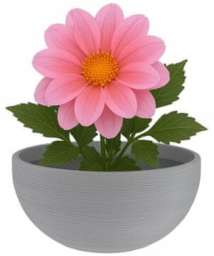 shumee Sodoben vrtni lonec z odtokom 58x27cm okrogel velik siv