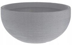 shumee Sodoben vrtni lonec z odtokom 58x27cm okrogel velik siv