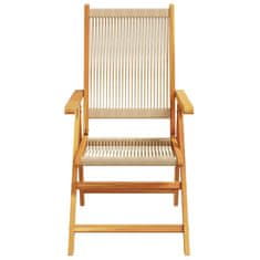 Vidaxl Zložljiva vrtna miza 5 pcs Bež 160x85x75 cm Masiven les akacije