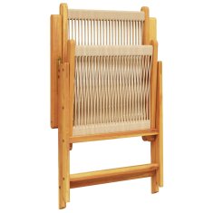 Vidaxl Zložljiva vrtna miza 5 pcs Bež 160x85x75 cm Masiven les akacije