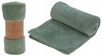 shumee Flis odeja 125x150cm olivno rjava, mehka, topla, elegantna