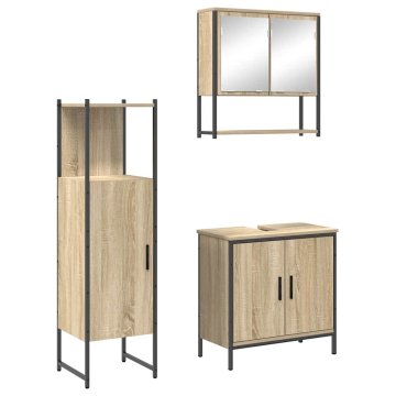 Vidaxl Komplet pohištva za kopalnico 3 pcs Rjava 60 x 30 x 60 cm