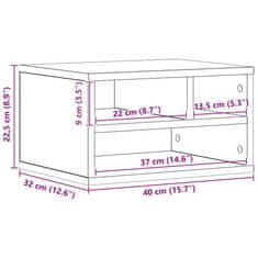 Vidaxl Stojalo za tiskalnik Črna Hrast 40x32x22,5 cm Umetno les