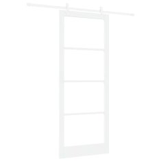 Vidaxl Drsna vrata Bela 93 x 232 cm Jeklo in les