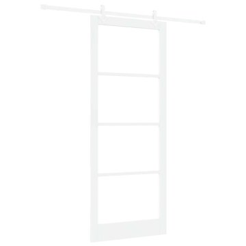 Vidaxl Drsna vrata Bela 93 x 232 cm Jeklo in les