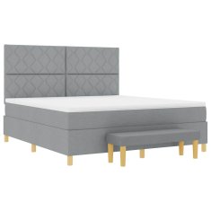 Vidaxl Postelja z vzmetnico z vzmetnico Svetlo siva 180 x 200 cm blago