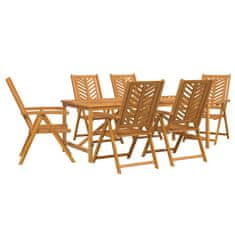 Vidaxl Komplet za jedilnico v vrtu 7 pcs Rjava 200 x 90 x 74 cm