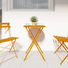 Vidaxl Zložljiva Bistro Miza Gorčična Ø50 x 71 cm - Prašno prevlečeno jeklo