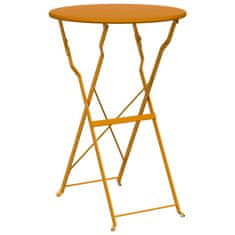 Vidaxl Zložljiva Bistro Miza Gorčična Ø50 x 71 cm - Prašno prevlečeno jeklo
