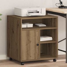 Vidaxl Stojalo za tiskalnik na kolesih Artisan Oak 60x50x67 cm