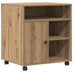 Vidaxl Stojalo za tiskalnik na kolesih Artisan Oak 60x50x67 cm