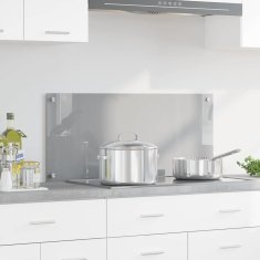 Vidaxl Zaščita za kuhinjo Svetlo siva 90 x 40 x 0.6 cm kaljeno steklo
