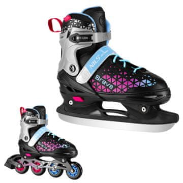 Nils Extreme NH18190A KOMPLET ROLERJEV/HOKEJSKIH DRSALK 4V1 BRAVE PINK VELIKOST L (39-43) NILS EXTREME
