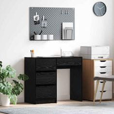 Vidaxl Miza s predalom Črni hrast 90 x 37.5 x 75 cm Konstruiran les