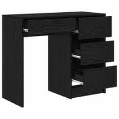 Vidaxl Miza s predalom Črni hrast 90 x 37.5 x 75 cm Konstruiran les