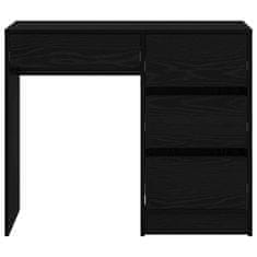 Vidaxl Miza s predalom Črni hrast 90 x 37.5 x 75 cm Konstruiran les
