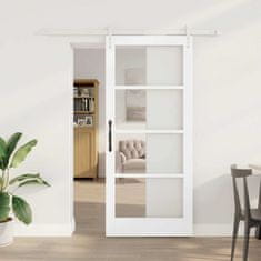 Vidaxl Drsna vrata Bela 78 x 202 cm Les in kovina