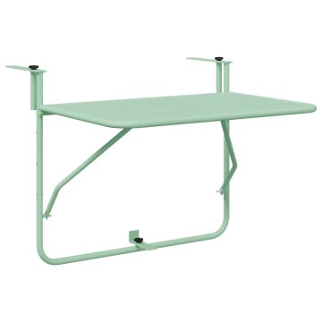 Vidaxl Viseca balkon miza Mint zelena 60 x 39 x 65 cm Jeklo