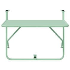 Vidaxl Viseca balkon miza Mint zelena 60 x 39 x 65 cm Jeklo
