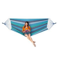shumee NC9004 MODRO-TEMNO MODRA VISEČA MREŽA S 70 CM LESENIM TRAMOM IN KOVINSKIM DRŽALOM NILS CAMP