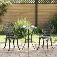 Vidaxl 3-delni vrtnarski bistro set črna litina