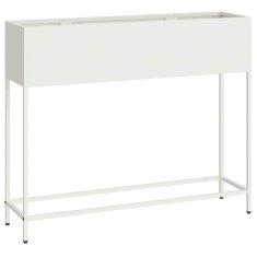 Vidaxl Povišano vrtnarsko korito Bela 100 x 26 x 82 cm Jeklo