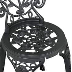 Vidaxl 3-delni vrtnarski bistro set črna litina