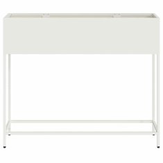 Vidaxl Povišano vrtnarsko korito Bela 100 x 26 x 82 cm Jeklo