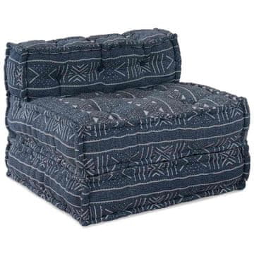 Vidaxl Modularna sedežna enota Indigo tisk 70 x 70 x 56 cm Blago