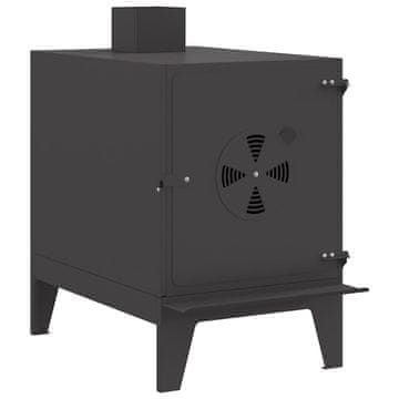 Vidaxl Kuhalna peč za kampiranje Črna 35 x 50 x 60 cm Mlinjeni jeklo