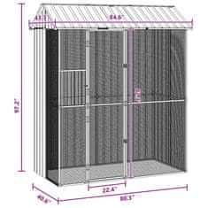 Vidaxl Aviarij za ptice antracit 215 x 110 x 247 cm jekleni