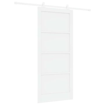 Vidaxl Drsna vrata ORKDAL Bela 93 x 211 cm Trden borov les in jeklo