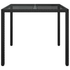 Vidaxl Vrtnja jedilna miza Črna 90 x 90 x 75 cm Poly ratan