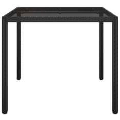 Vidaxl Vrtnja jedilna miza Črna 90 x 90 x 75 cm Poly ratan