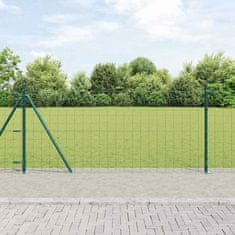 Vidaxl Euro ograja z 7 flanšastimi stebri 1x10 m, pocinkano jeklo
